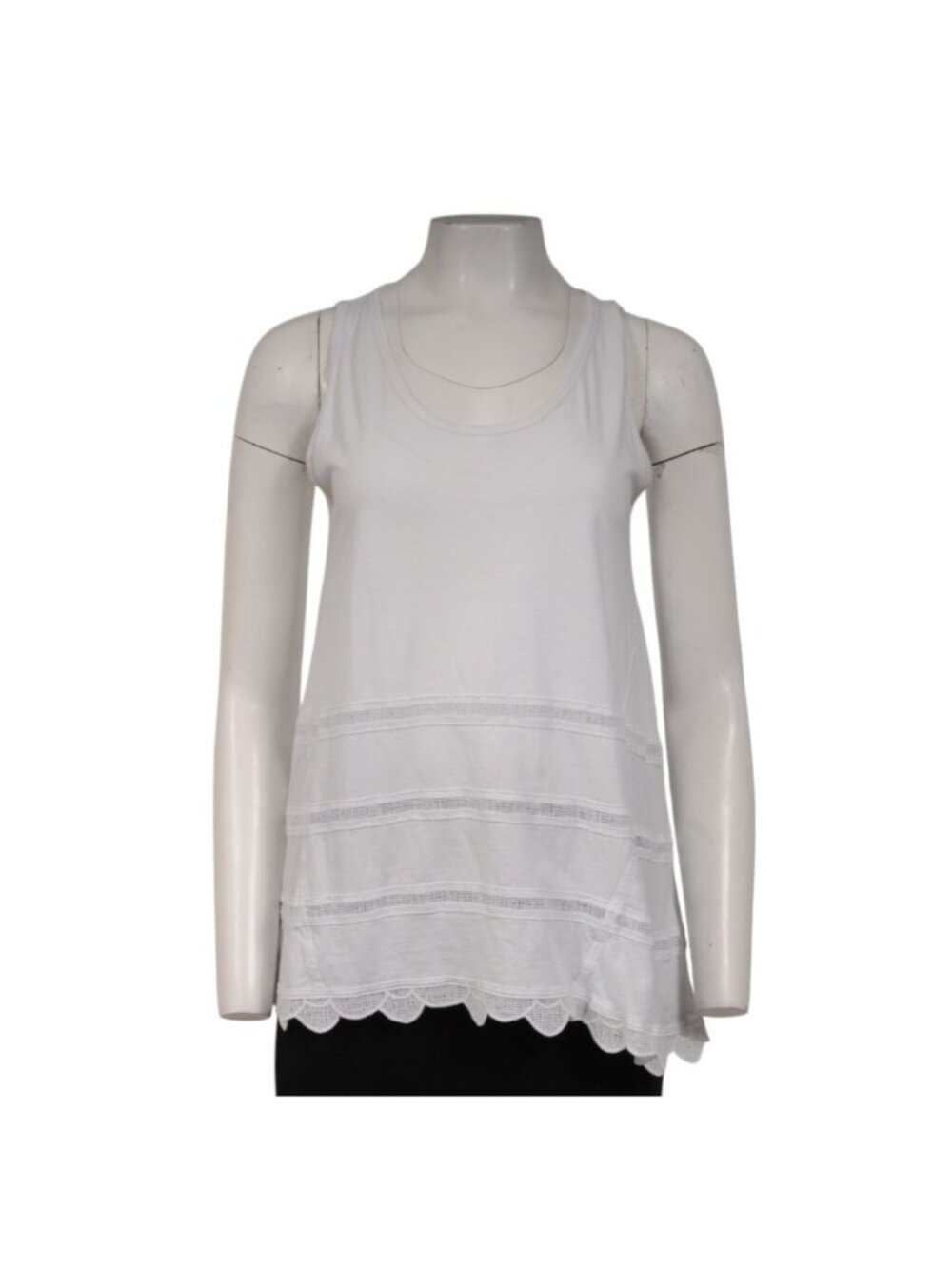 Chloe Womens Sleeveless Top Size Large White Wardrobe Cotton Blouse Sleevless